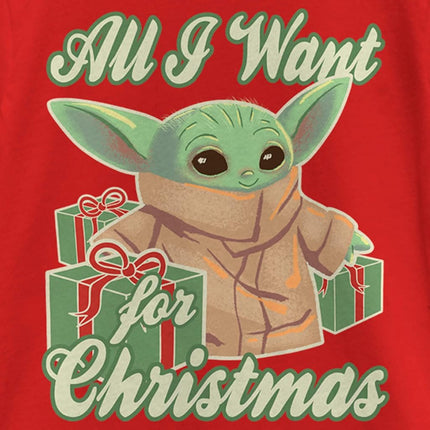 T-shirt à manches courtes Noël Mandolorian Star Wars pour bébé fille, rouge, très petit