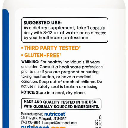 Nutricost Vitamina B2 (Riboflavina) 400 mg, 120 Cápsulas - Sin Gluten, Sin OMG, Aumento de Energía, Calidad Premium