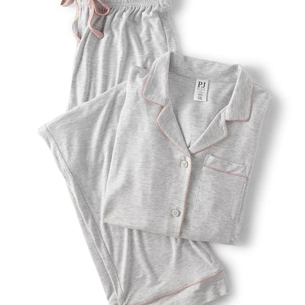 The Children's Place Women's Soft Modal Jersey Pajama Sets, Grey Mélange, XL