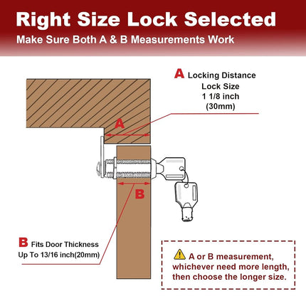 Naissian RV Lock for Storage Door 1 1/8 Inch, Camper Travel Trailer Compartment Cabinet Drawer With Keys, Pack of 1 With 4 Keyed Alike and Manual