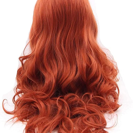Auburn Synthetic lace front wig for women body wave wig with heat resistant fiber darg queen African American black and white women long wavy half hand tied hair replacement wig