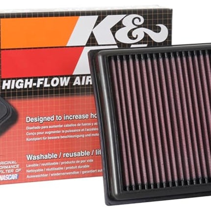 K&N Engine Air Filter: High Performance, Premium, Washable, Panel Filter: 2017-2019 (Leon, Scala, Superb, Arteon, Golf, Passat, T-Roc, Tiguan, Touran, A3), 33-3111