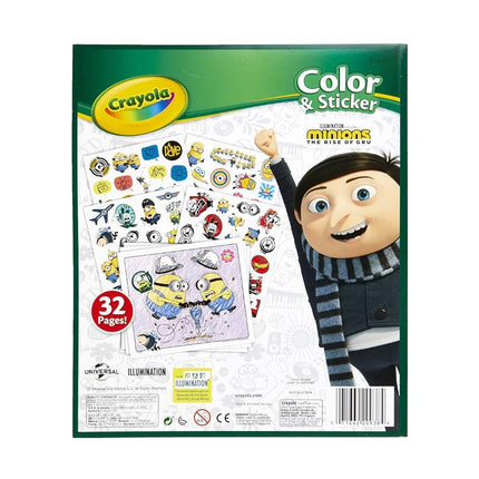 Crayola Minions 2 Color & Sticker Activity, Minions Coloring Book, 32 Coloring Pages, Gift for Kids, Ages 3, 4, 5, 6