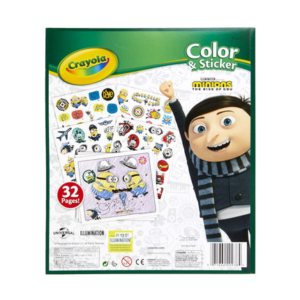 Crayola Minions 2 Color & Sticker Activity, Minions Coloring Book, 32 Coloring Pages, Gift for Kids, Ages 3, 4, 5, 6