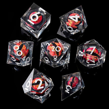 Beholder's Dragon Eye DND Dice Set,Sharp Edge Liqu