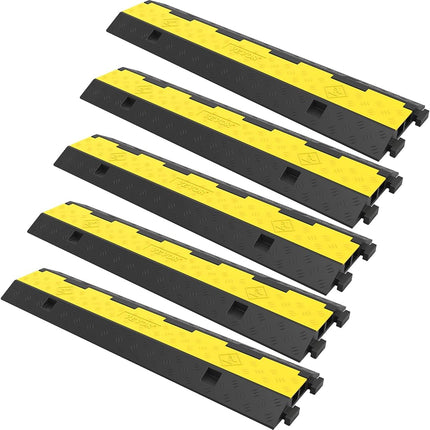 VEVOR Cable Protector Ramp, 5 Packs 2 Channels Spe