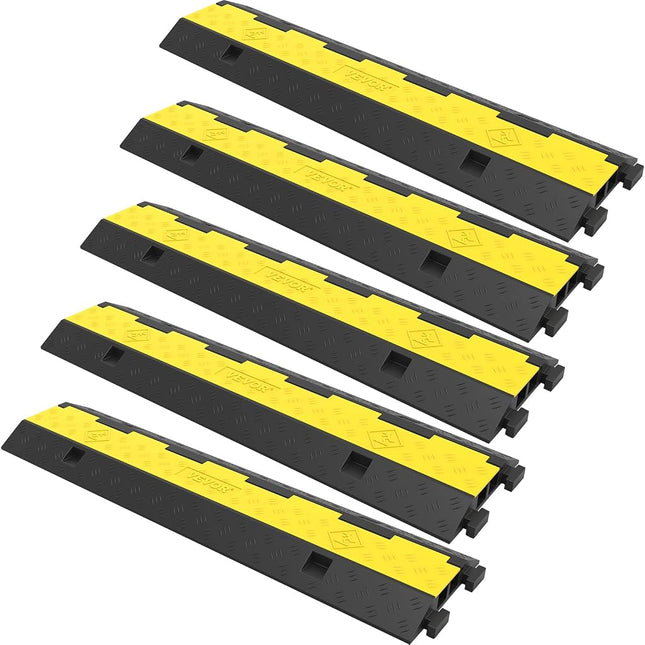 VEVOR Cable Protector Ramp, 5 Packs 2 Channels Spe