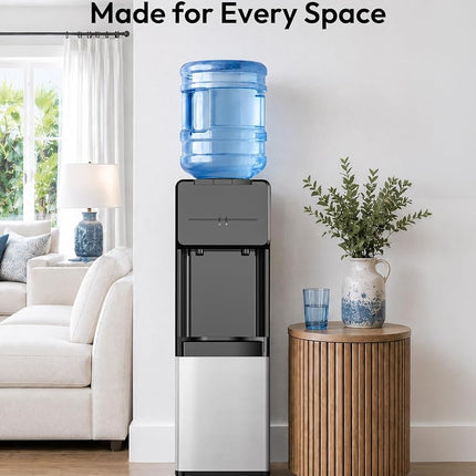 Euhomy Hot & Cold Water Dispenser, Top Loading Water Dispenser for 3 or 5 Gallon Bottles, Top Loading Hot & Cold Water Dispenser with Child Safety Lock, for Office, Home