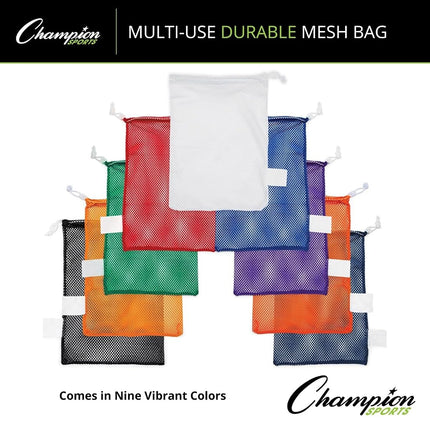 Champion Sports Mesh Equipment Bag (Black, 12 x 18-Inch)
