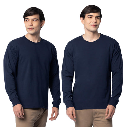 Fruit of the Loom Men's T-Shirt, Long Sleeve - Nav