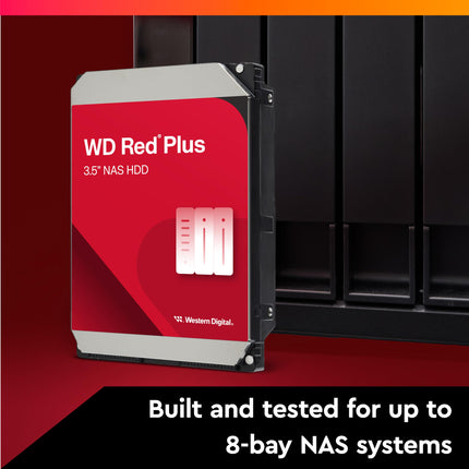 WD Red Plus 8TB NAS 3.5" Internal Hard Drive - 5640 RPM Class, SATA 6Gb/s, CMR, 128MB Cache