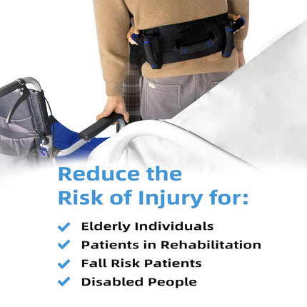 Gait Belt Transfer Belt for Seniors, Gate Belt for Elderly Lift Belts for Physical Therapy with Quick Release Anti-Slip Function Standing Aids & Support for Elderly Handicap Patient Care (5 Handles)