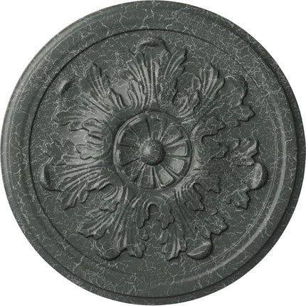 Ekena Millwork CM12LEAGC Legacy Acanthus Ceiling Medallion, Hand-Painted Athenian Green Crackle, 12.75" W x 12.75" H