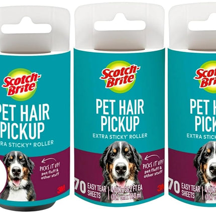 Scotch-Brite Everyday Clean Lint Roller Refill, 3 Rolls x 56 Easy Tear Sheets 168 Sheets in Total - Works Great on Pet Hair, Clothing, Furniture and More, White