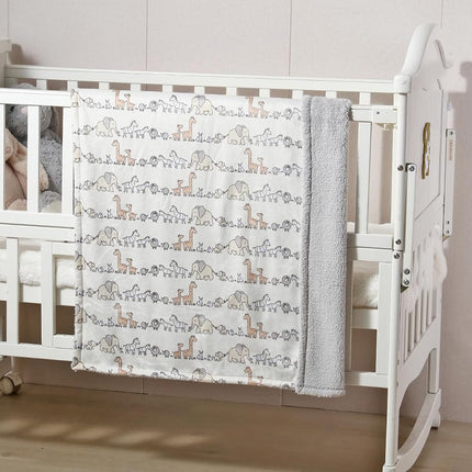 CREVENT Baby Welcome Set Storage Basket with Two Blankets+ A Security Blanket + A Taggie + A Bag with Ribbon (Ivory)