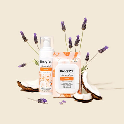 The Honey Pot Company - Normal Wipes for Intimate Parts + Body + Face - 30 Wipe(s)