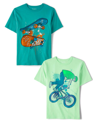 The Children's Place Boys' Sports Short Sleeve Gra