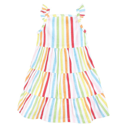 Robes en coton pour bébés filles Hudson Baby, rayures arc-en-ciel, 12 ans