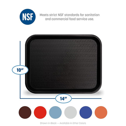 Carlisle FoodService Products Cafe Fast Food Cafeteria Tray with Patterned Surface for Cafeterias, Fast Food, and Dining Room, Plastic, 13.87 x 10.75 x 0.79 Inches, Slate Blue, (Pack of 24)