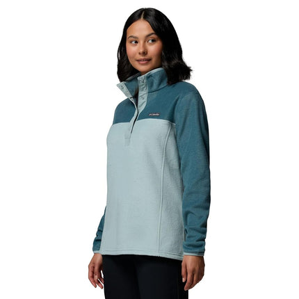 Columbia womens Benton Springs 1/2 Snap Pullover, Crushed Blue/Everblue, 2X