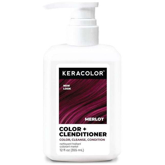 Keracolor Clenditioner Color Depositing Conditioner Colorwash - Instantly Infuse Color into Hair, 15 Colors | Cruelty Free (Merlot)