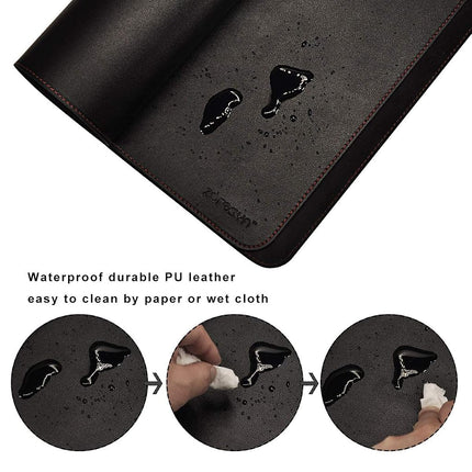 ZORESYN 3XL Large Mouse Pad (120 x 60cm) - PU Leather Extended Gaming Mousepad Desk Mat - Nonslip Base and Waterproof Desktop Keyboard Extended Mouse Mat (Black, 3X-Large)