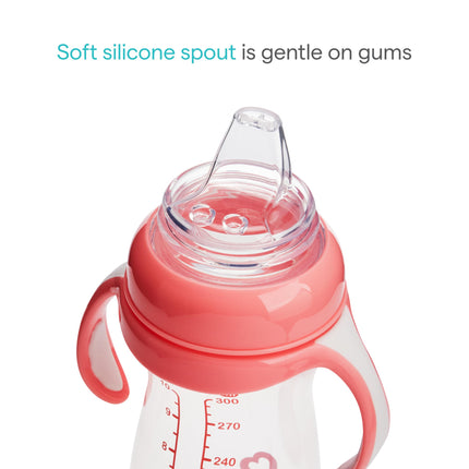 Munchkin Gentle Transition Baby Sippy Cup, Baby's First Sippy - Helps Babies & Toddlers Transitioning from Bottles to Cups, Spill Proof, 9 Months & Up, 10 Ounce, Green