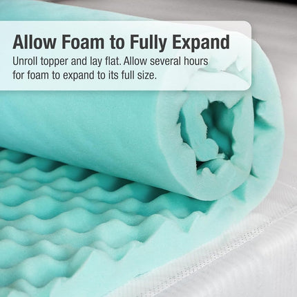 DMI Foam Mattress Topper, Egg Crate Foam Pad, Mattress Pad and Bed Topper for Support, Air Circulation, Pressure Relief and Weight Distribution, Hospital Size Mattress, 33 x 72 x 4