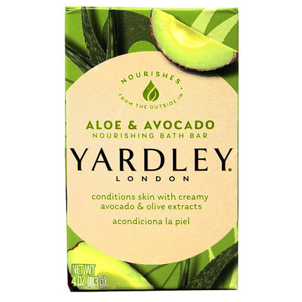 Yardley London Aloe and Avocado Naturally Moisturizing Bath Bar 4.0 oz (Pack of 12)