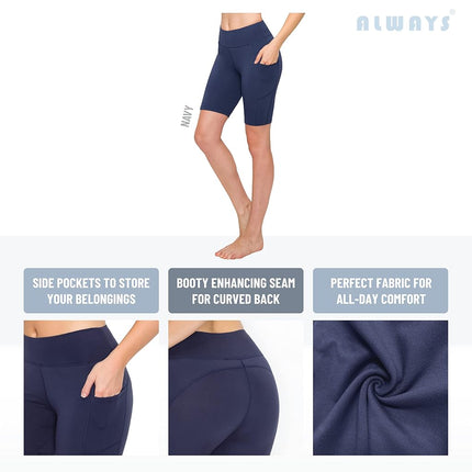 ALWAYS Pantalones Cortos de Yoga Camuflados para Mujer con Bolsillos - Cintura Alta Premium Suave de Compresión Elástica para Entrenamiento Militar de Bicicleta 143Tallas Grandes