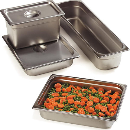 Carlisle FoodService Products Durapan Stainless Steel Steam Table Pan, Commercial Food Pan, Chafing Pan with Spoonable Corners for Catering, Buffets, Restaurants, 2.5 Inches Deep, Silver, (Pack of 6)