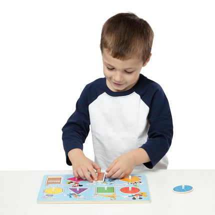 Melissa & Doug Disney Alphabet/Numbers/Shapes/Colors Peg Puzzle (8 Piece)