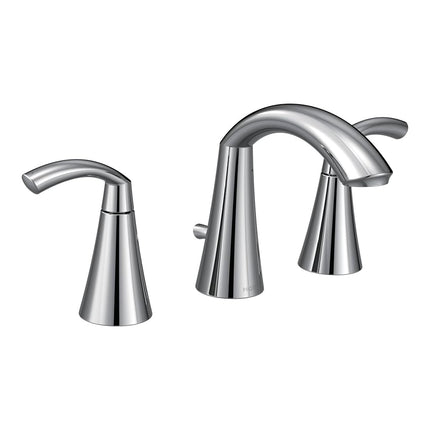 Grifo de baño de arco alto Moen T6173 Glyde de dos manijas, cromo