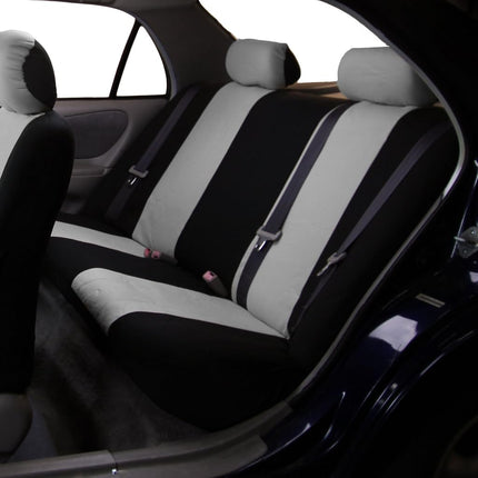 FH Group Housse de siège de voiture complète en tissu plat Trois rangées 7 places - Ajustement universel pour voitures, camions et SUV Gris