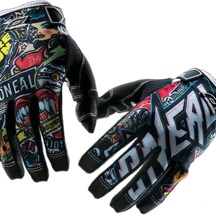 Guantes O'Neal Jump con gráficos Crank (Negro/Multicolor, Talla 11)