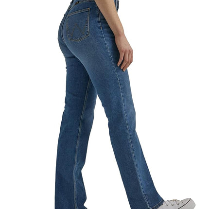 Wrangler Women's High Rise True Straight Fit Jean, Ocean Medium, 8-32