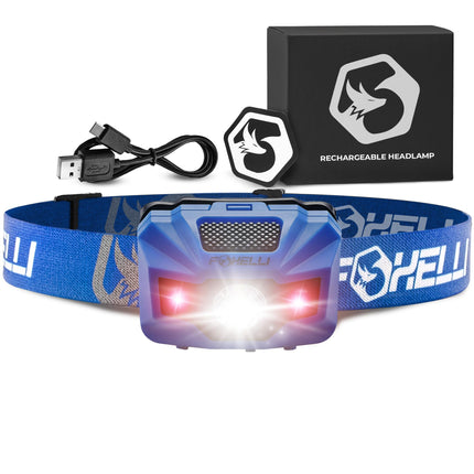 Foxelli USB Rechargeable Headlamp Flashlight - 180