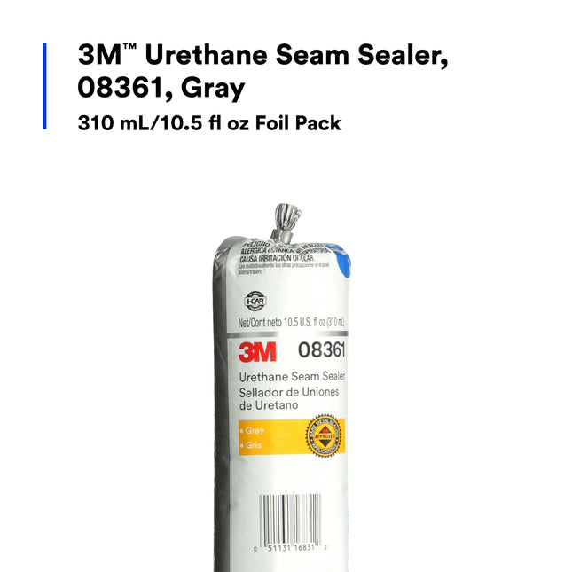 3M 08361 Ultrapro Gray Urethane Seam Sealer - 310 ml Foil Pack