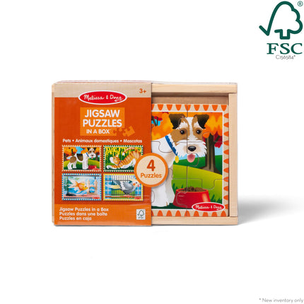 Melissa & Doug 3790 Mascotas Rompecabezas de Madera 4 en 1 en Caja de Almacenamiento (48 pzs)