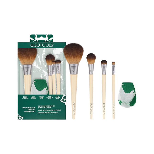 Ecotools Core Five Makeup Brush and Sponge Set (5-