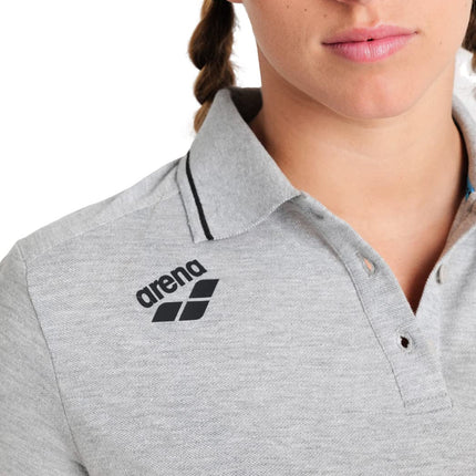 ARENA Women's Team Solid Cotton Polo Shirt T, Medium Grey Heather, S