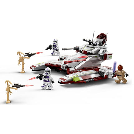 LEGO Star Wars Republic Fighter Tank Building Toy, The Clone Wars Kids Toy with 4 Character Minifigures Including Mace Windu, and 2 Battle Droid Figures for 7 Plus Year Old Boys, Girls & Fans 75342