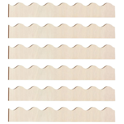 Threehoney Unfinished Scalloped Decorative Wood Tr