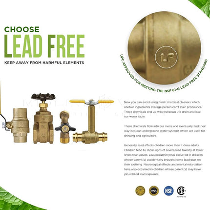 Midline Valve 532VLV001 Double-O-Ring Press Ball Valve, with 1 in. Connections, Full Port, Water Shutoff, Brass (Pack of 5) (532VLV001-5)