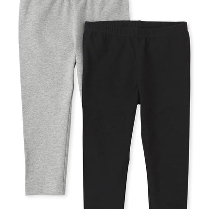 Lot de 2 leggings capri The Children's Place pour filles, noir/gris, taille TP (4)