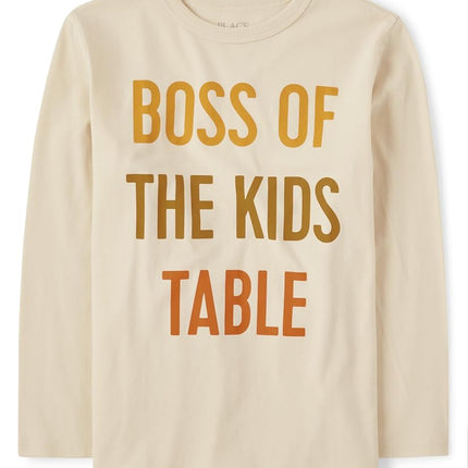 Camiseta de manga larga con estampado "Thankful" de The Children's Place para niños, jefe de Acción de Gracias, talla L