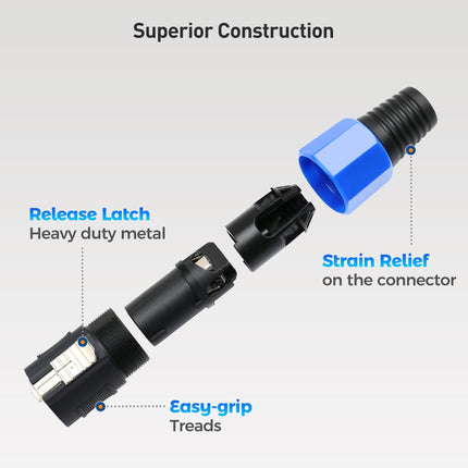 Cable Matters, paquete de 4 conectores de cable de altavoz de 4 polos - Diámetro exterior máximo de 8,5 mm/0,33 pulgadas, compatible con el conector Speakon NL4FC, NL4FX, serie NL4 de Neutrik