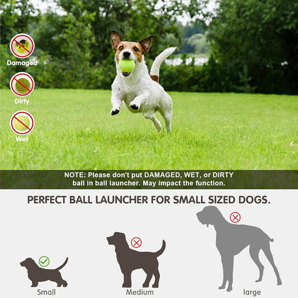 MEKAPLE Automatic Dog Ball Launcher, Dog Ball Thrower Machine with 10-30Ft 3 Launching Distance, Interactive Toys for Small Dogs Indoor & Outdoor, 15 Mini Tennis Balls Light Green