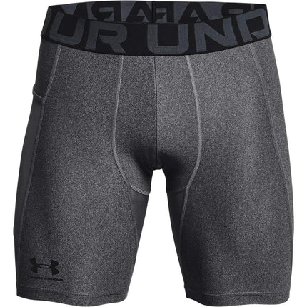 Under Armour Men's HeatGear Armour Moisture Wicking Training Shorts, Carbon Heather (090)/Black, M Tall