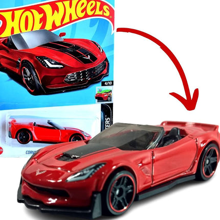 Hot Wheels Corvette C7 Z06 Convertible, HW Roadster 4/10 Red